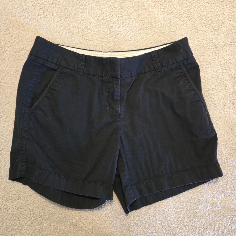 J. Crew Black Chino Pockets 4.5" Inseam Shorts Size 2 XS  Lightweight Cotton